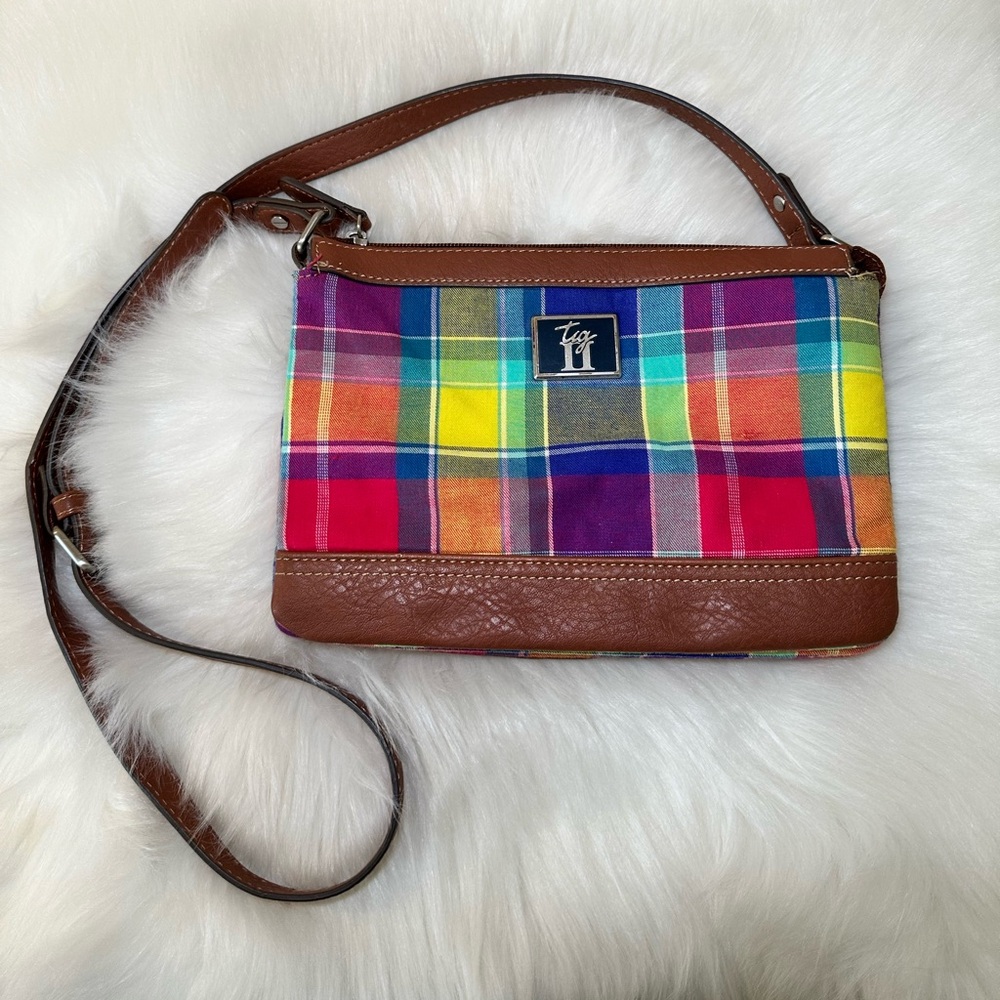 Tignanello Multicolor Plaid Crossbody Bag